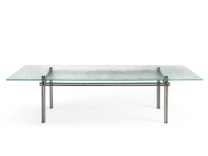 CRISTALINE - Glass and metal table _ Fiam Italia